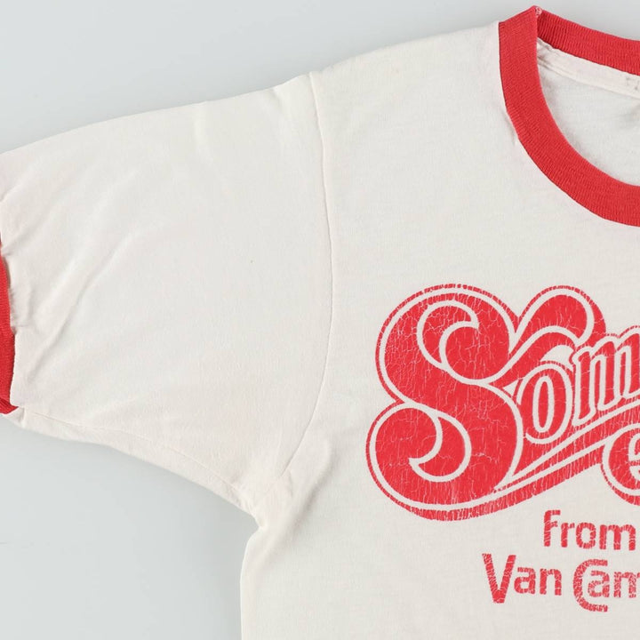 80s-90'S VAN CAMPS Advertising Ringer T-Shirt, Women's Size XS (Equivalent), Vintage unclear white type Vintage Second Hand