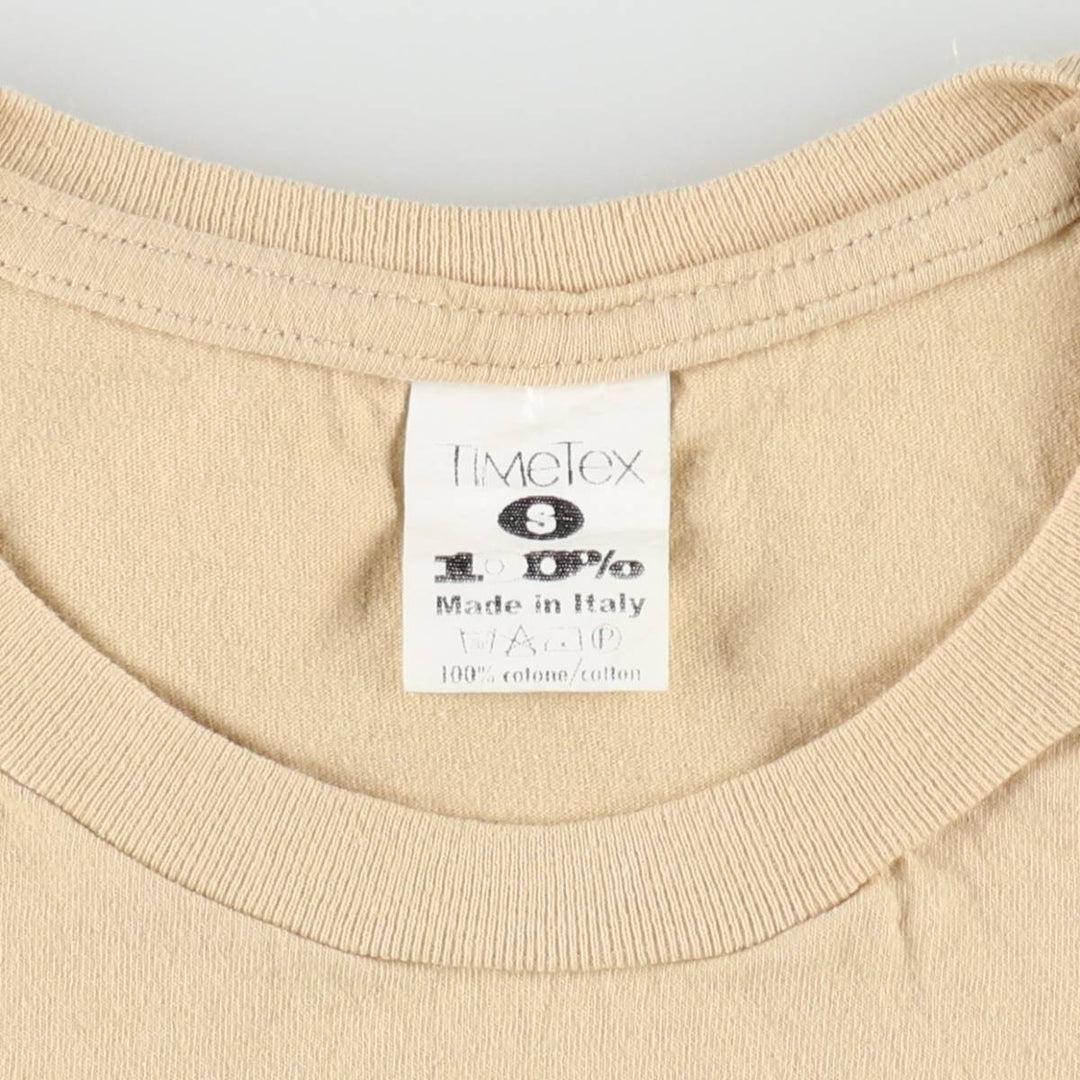 TIMETEX LEONARDO DA VINCI Art T-shirt, Made in Italy, Women's Size S (approx.) cotton beige type brown Vintage Second Hand