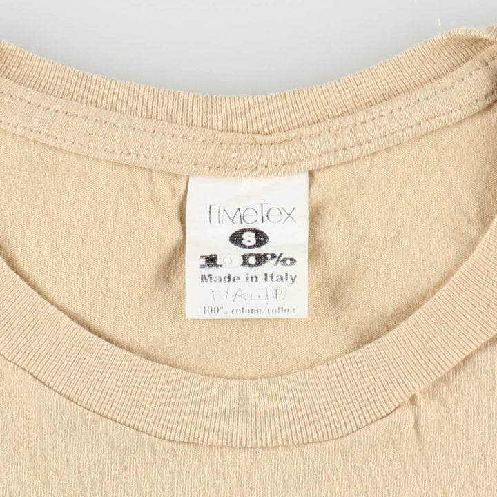 TIMETEX LEONARDO DA VINCI Art T-shirt, Made in Italy, Women's Size S (approx.) cotton beige type brown Vintage Second Hand