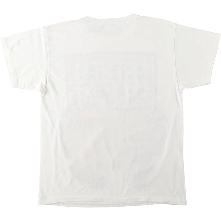 90s-era Teddy Bear Pattern Print T-Shirt, Women's Size L (approx.), Vintage unclear white type Vintage Second Hand