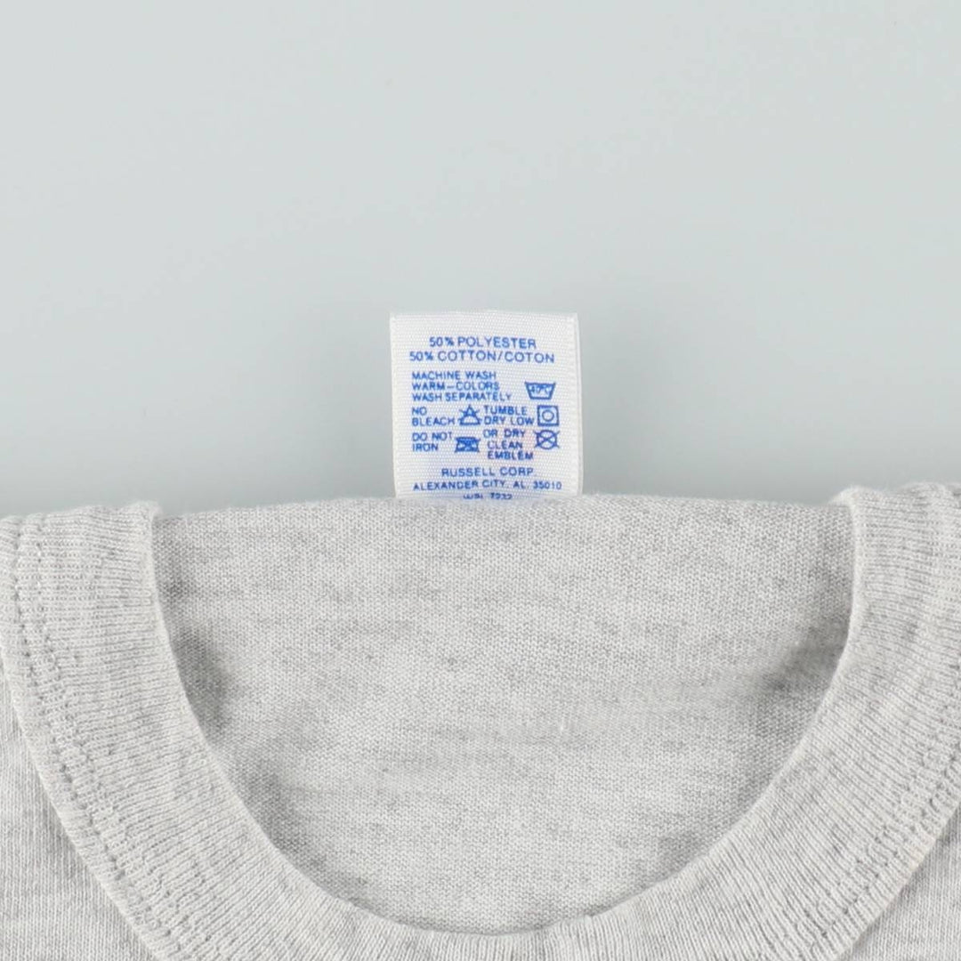 90'S Russell Print T-Shirt, Made in USA, Women's Size S (Equivalent), Vintage cotton gray type Vintage Second Hand