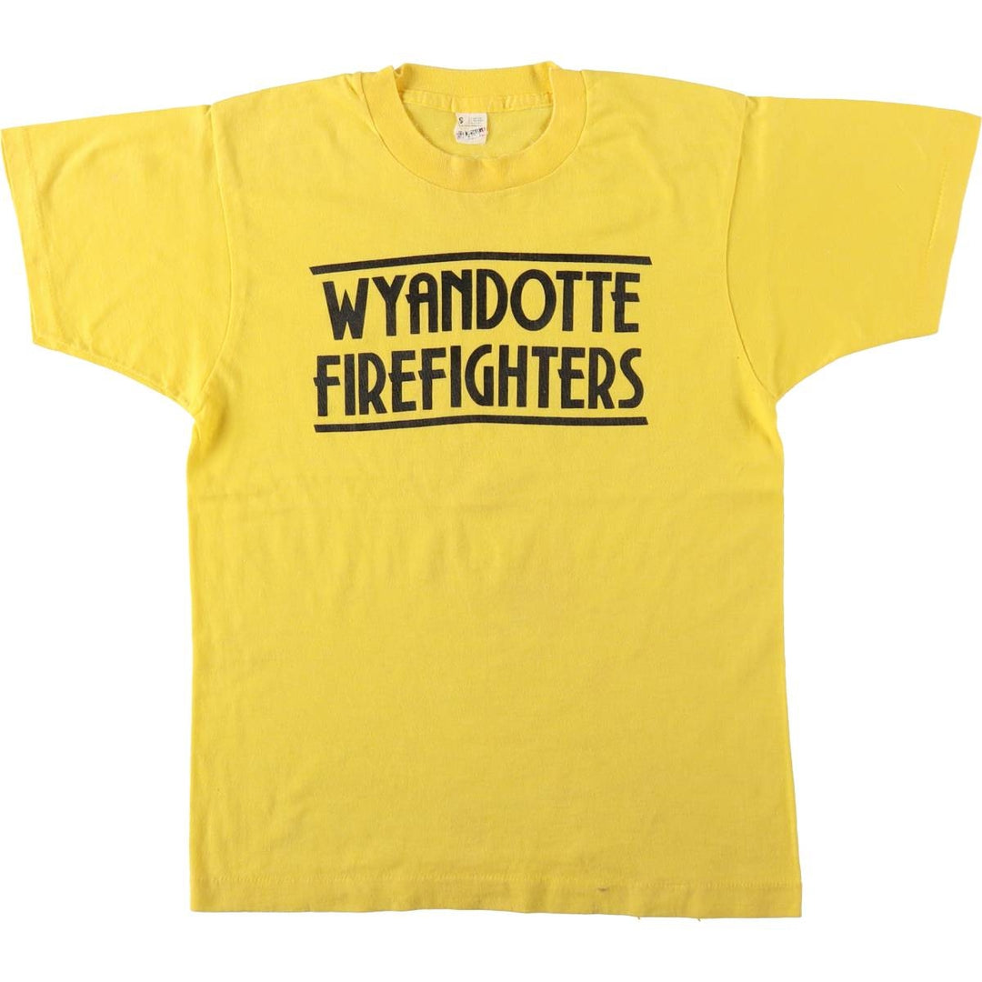 80s-90'S Screen Stars Print T-Shirt, Made in USA, Women's Size S (Equivalent), Vintage cotton yellow type Vintage Second Hand
