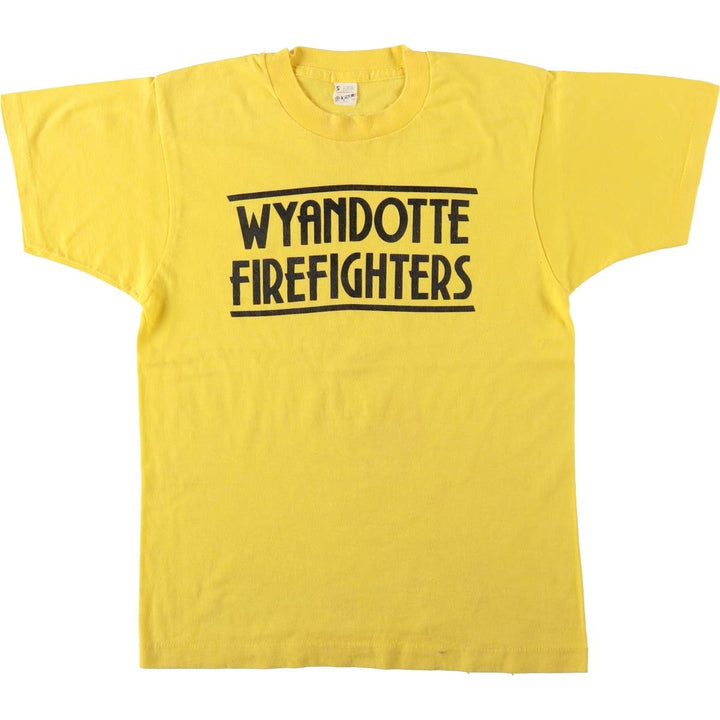 80s-90'S Screen Stars Print T-Shirt, Made in USA, Women's Size S (Equivalent), Vintage cotton yellow type Vintage Second Hand