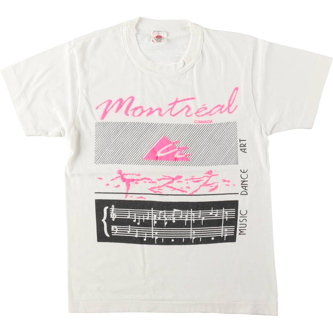 80s-90'S SPORTMAN print T-shirt, women's size XS equivalent, vintage. cotton white type Vintage Second Hand