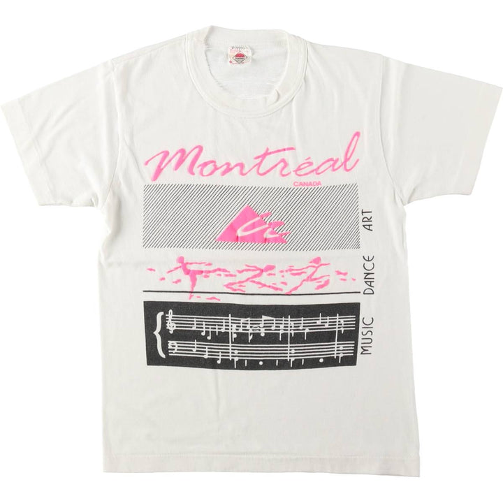 80s-90'S SPORTMAN print T-shirt, women's size XS equivalent, vintage. cotton white type Vintage Second Hand