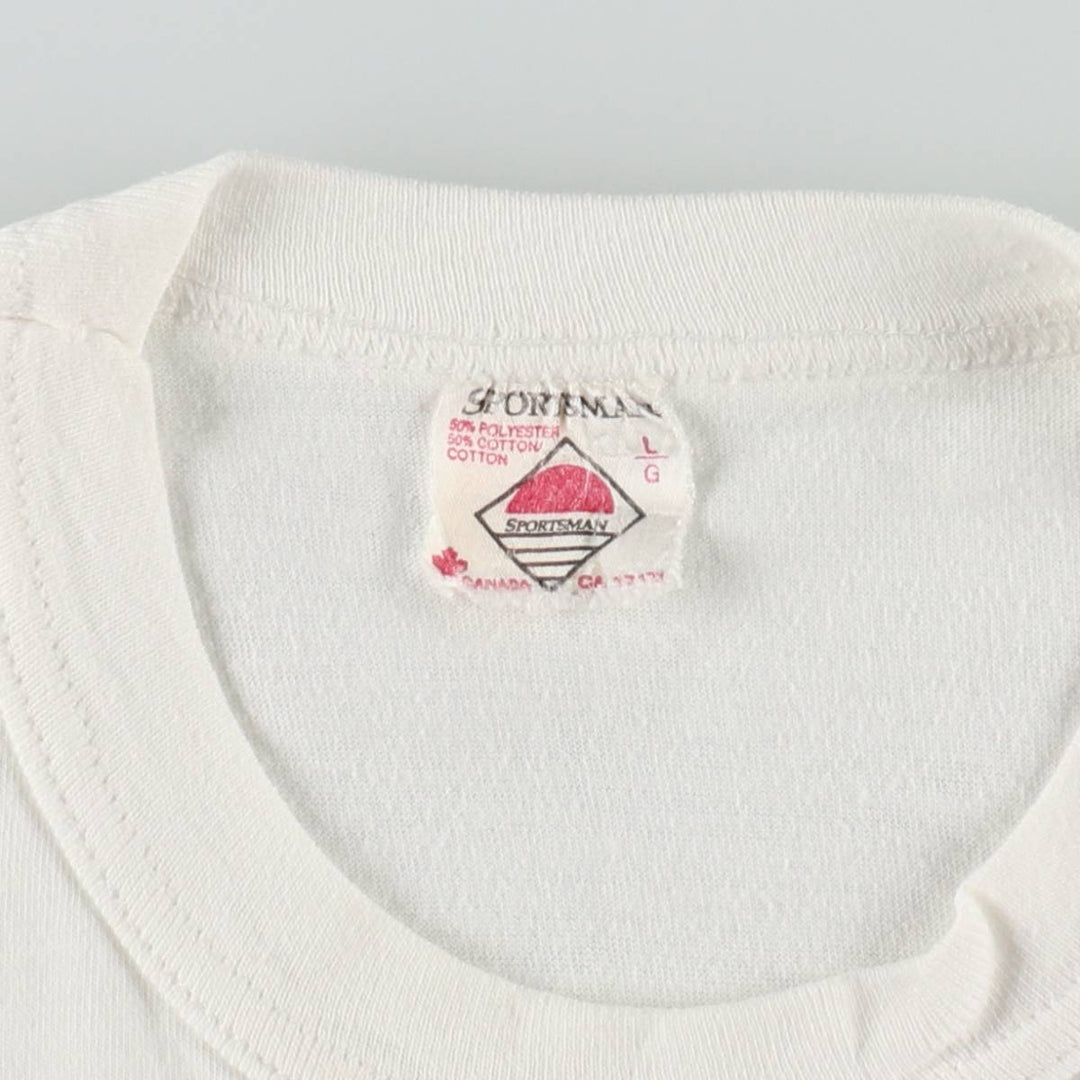 80s-90'S SPORTMAN print T-shirt, women's size XS equivalent, vintage. cotton white type Vintage Second Hand