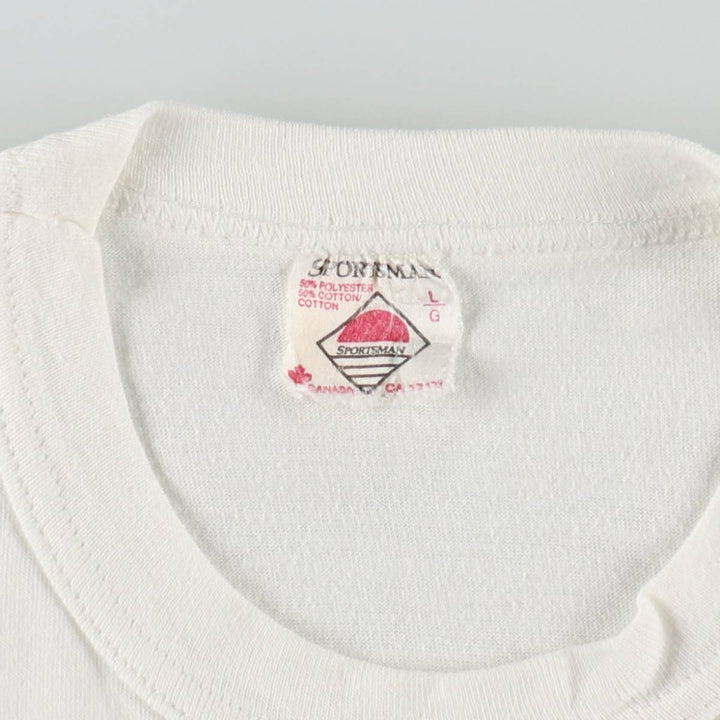 80s-90'S SPORTMAN print T-shirt, women's size XS equivalent, vintage. cotton white type Vintage Second Hand