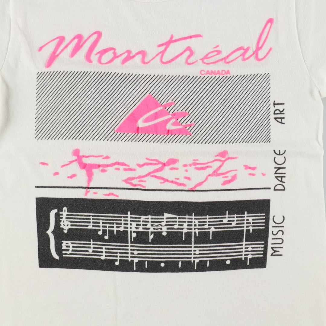 80s-90'S SPORTMAN print T-shirt, women's size XS equivalent, vintage. cotton white type Vintage Second Hand