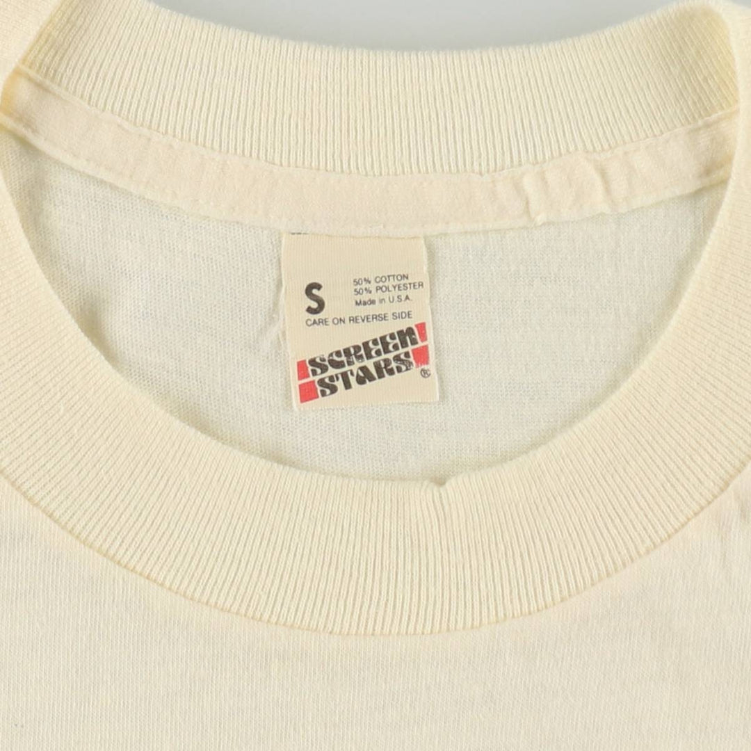 80'S SCREEN STARS Printed T-shirt Made in USA Women's S Vintage cotton unbleached Vintage Second Hand