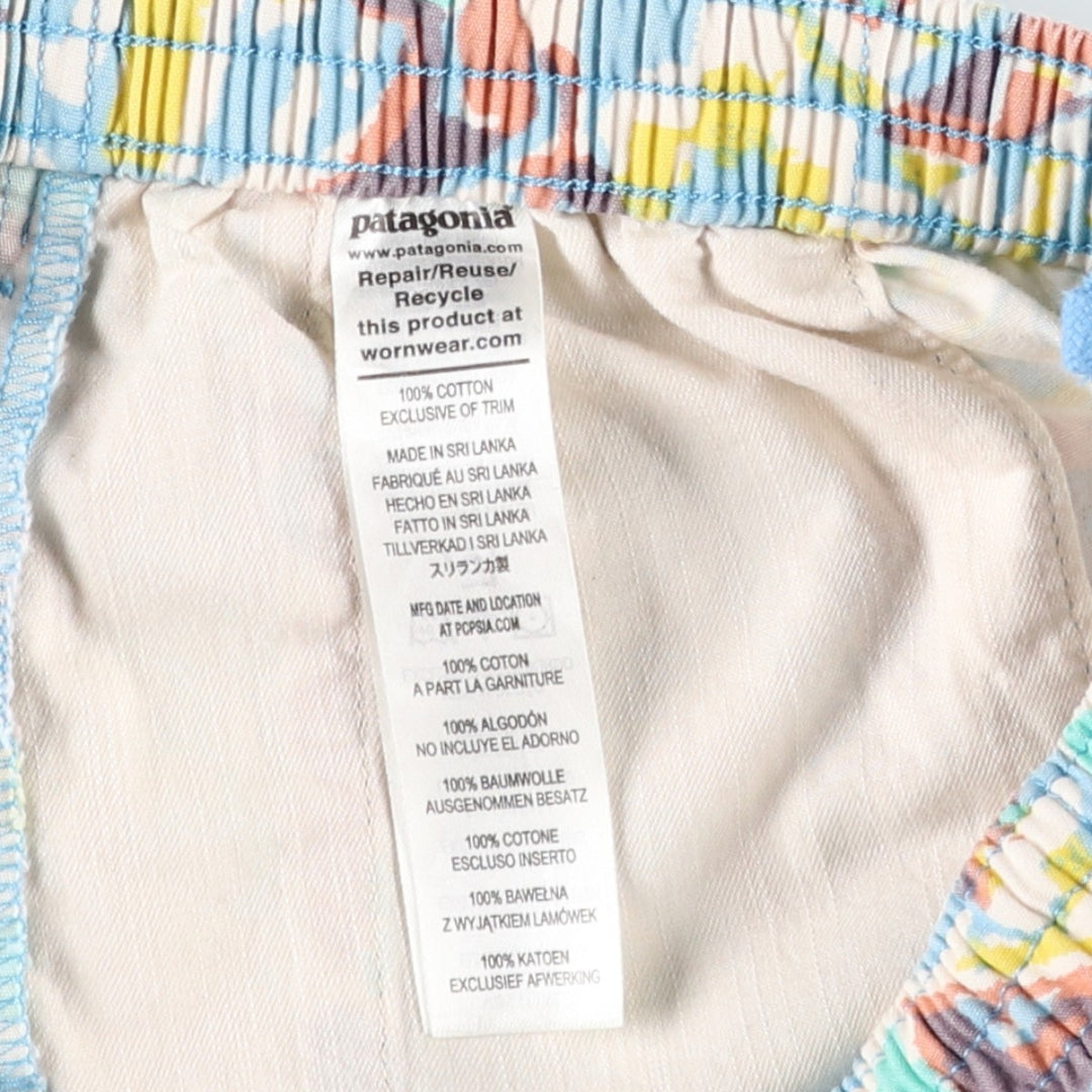 Patagonia Fun Hoggers Shorts 4-inch 57160SP23 All-over print cotton shorts, women's size M equivalent. cotton Blue type light blue Vintage Second Hand