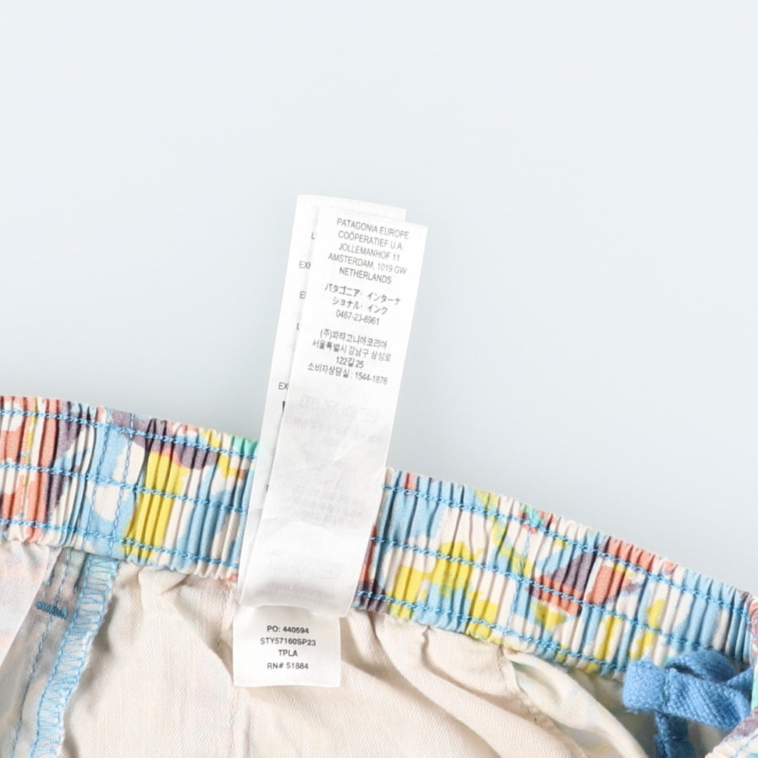 Patagonia Fun Hoggers Shorts 4-inch 57160SP23 All-over print cotton shorts, women's size M equivalent. cotton Blue type light blue Vintage Second Hand