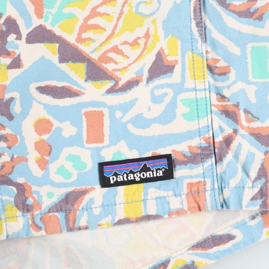 Patagonia Fun Hoggers Shorts 4-inch 57160SP23 All-over print cotton shorts, women's size M equivalent. cotton Blue type light blue Vintage Second Hand