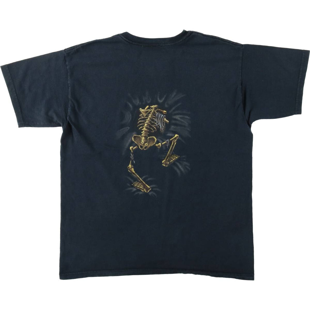 90'S Disney Pirates of the Caribbean character print T-shirt, women's size M (approx.) cotton black type Vintage Second Hand