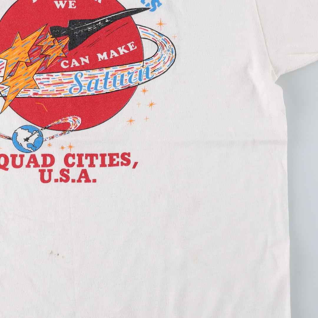 80'S sportswear GENERAL MOTORS advertising ringer t-shirt, made in USA, men's size XL equivalent. polyester white type Vintage Second Hand