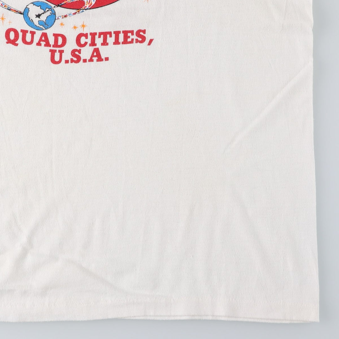 80'S sportswear GENERAL MOTORS advertising ringer t-shirt, made in USA, men's size XL equivalent. polyester white type Vintage Second Hand