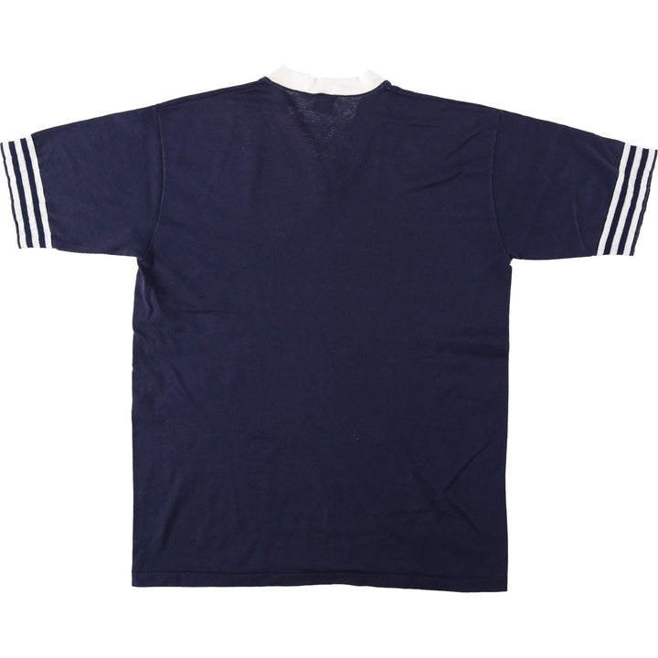 80'S Sportswear V-neck Ringer T-shirt, Made in USA, Men's Size L (approx.), Vintage polyester navy blue type Vintage Second Hand