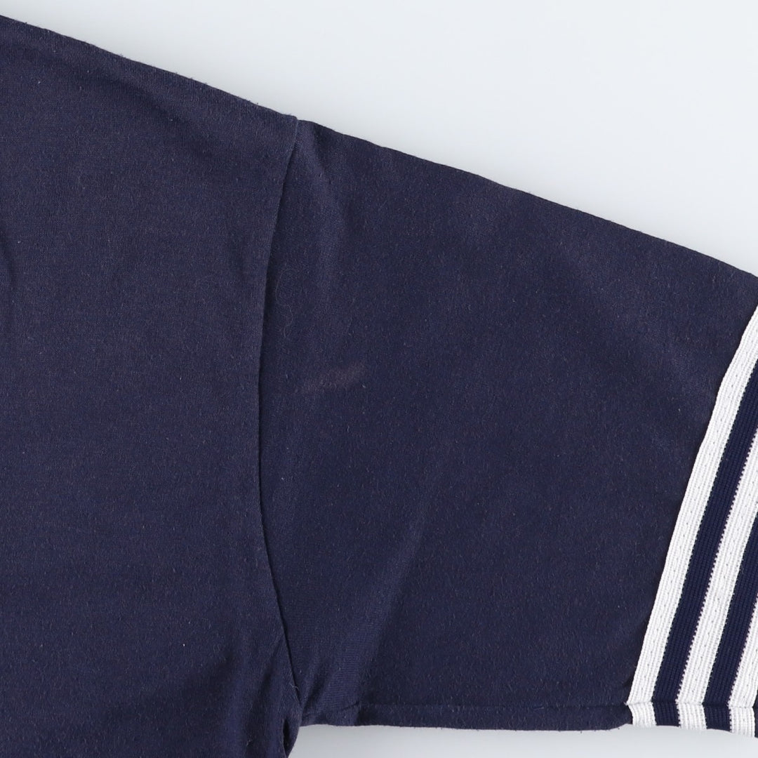 80'S Sportswear V-neck Ringer T-shirt, Made in USA, Men's Size L (approx.), Vintage polyester navy blue type Vintage Second Hand