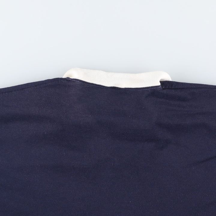 80'S Sportswear V-neck Ringer T-shirt, Made in USA, Men's Size L (approx.), Vintage polyester navy blue type Vintage Second Hand