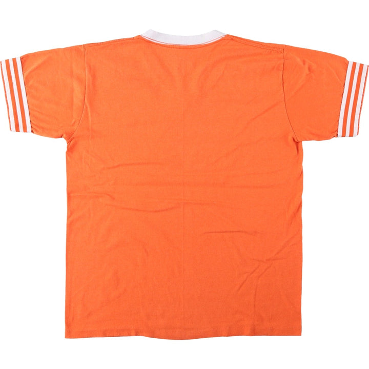 90'S Boy Scouts of America Tiger Pattern V-Neck Ringer T-Shirt, Made in USA, Men's Size L (approx.) cotton orange type Vintage Second Hand