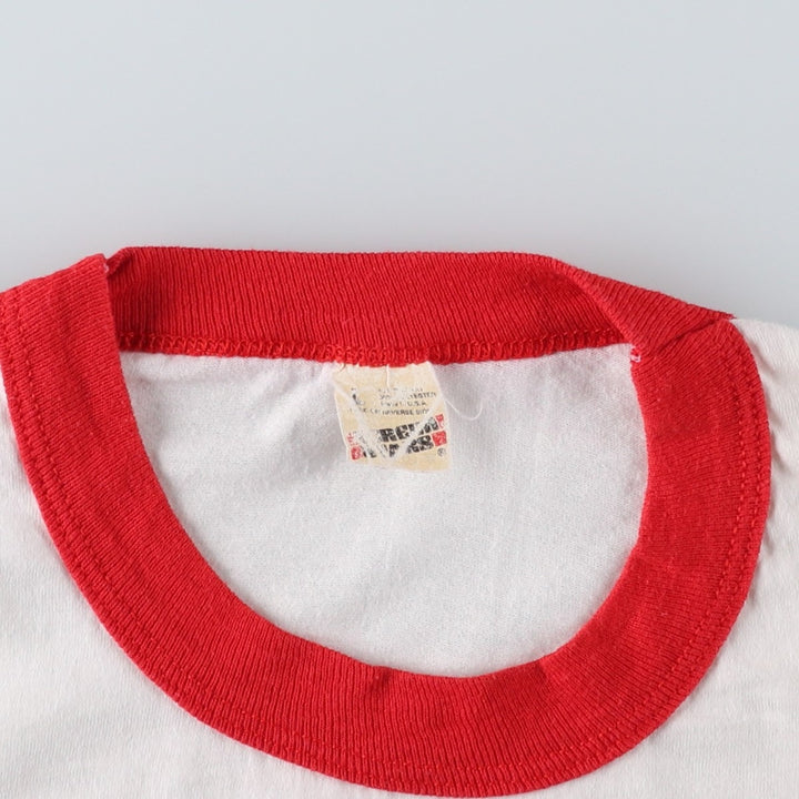 Vintage 1980'S Screen Stars Ringer T-shirt, Made in USA, Men's Size L unclear white type Vintage Second Hand