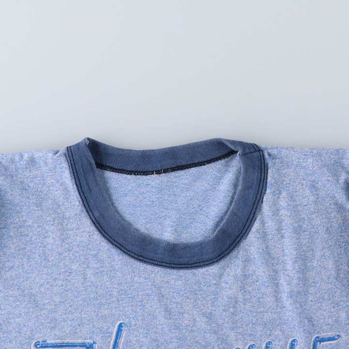 Ringer T-shirt, Men's Size S (approx.), Vintage unclear blue type Vintage Second Hand