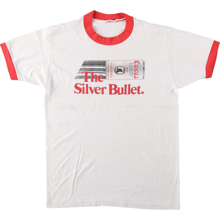 90'S Coors Ringer T-shirt, Men's Size S (approx.), Vintage unclear white type Vintage Second Hand