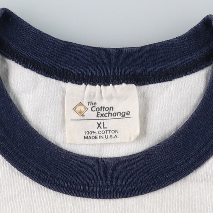 90'S THE COTTON EXCHANGE USMC (United States Marine Corps) Military Ringer T-Shirt, Made in USA, Men's XL equivalent, Vintage cotton white type Vintage Second Hand
