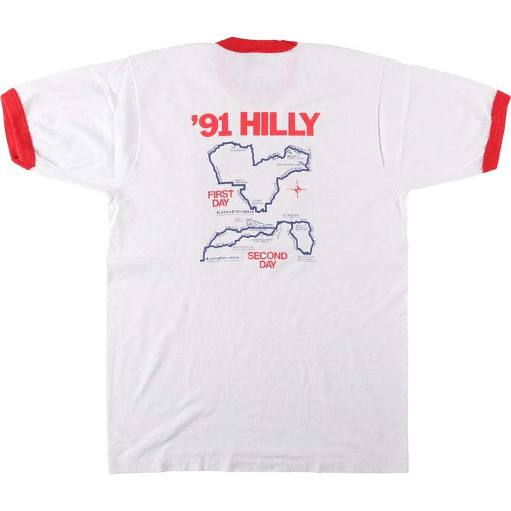 90'S SCREEN STARS Ringer T-shirt, Made in USA, Men's L size, Vintage cotton white type Vintage Second Hand