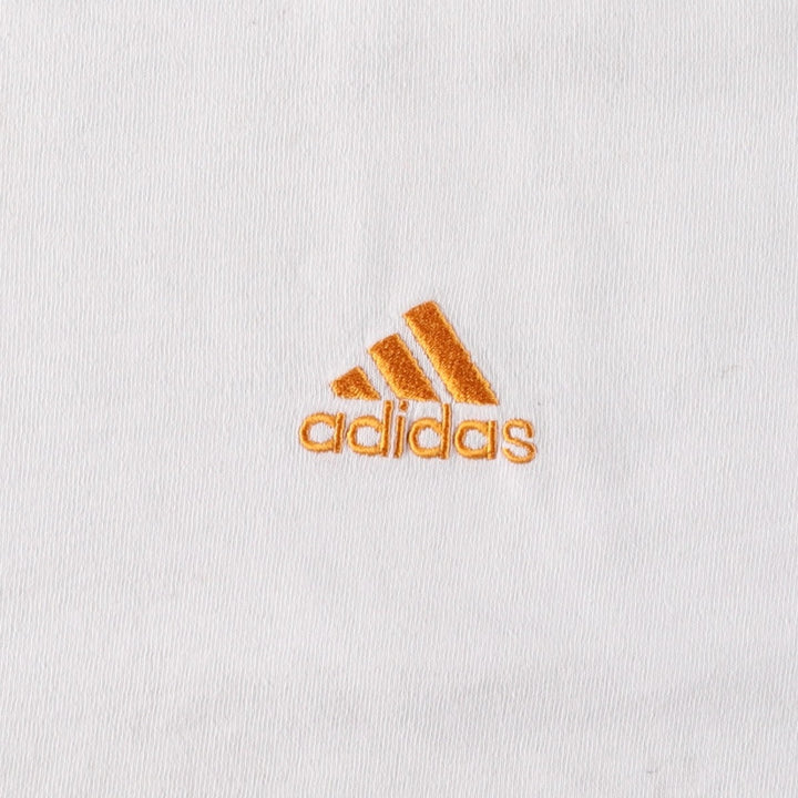 90s-00'S Adidas ringer t-shirt, made in USA, men's size XL (approx.) cotton white type Vintage Second Hand