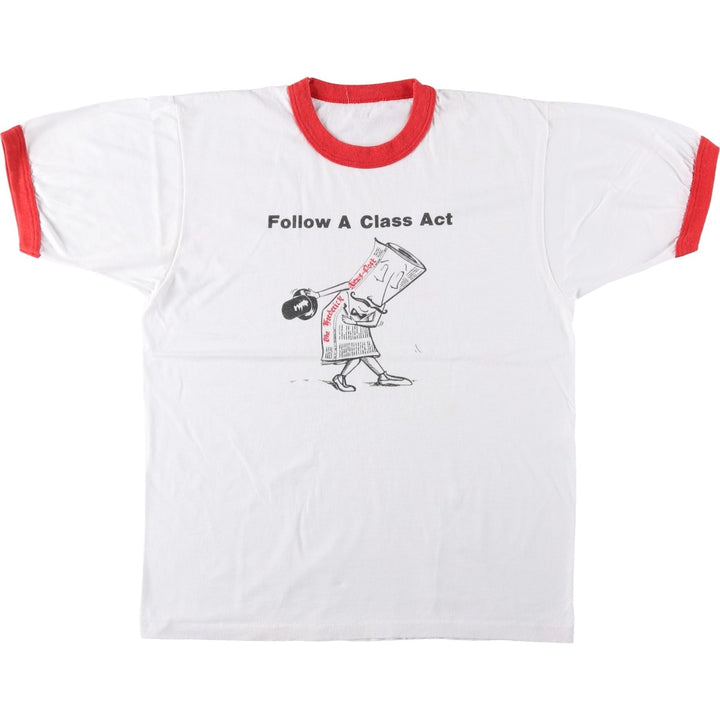 Vintage Ringer T-shirt, men's size M unclear white type Vintage Second Hand
