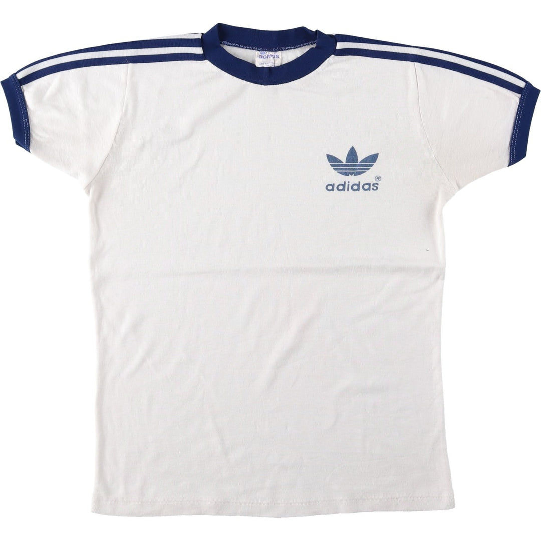 80'S Adidas Trefoil Logo Ringer T-Shirt, Men's Size S (approx.), Vintage polyester white type Vintage Second Hand