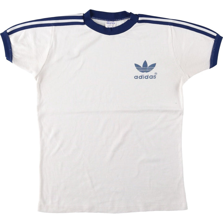 80'S Adidas Trefoil Logo Ringer T-Shirt, Men's Size S (approx.), Vintage polyester white type Vintage Second Hand