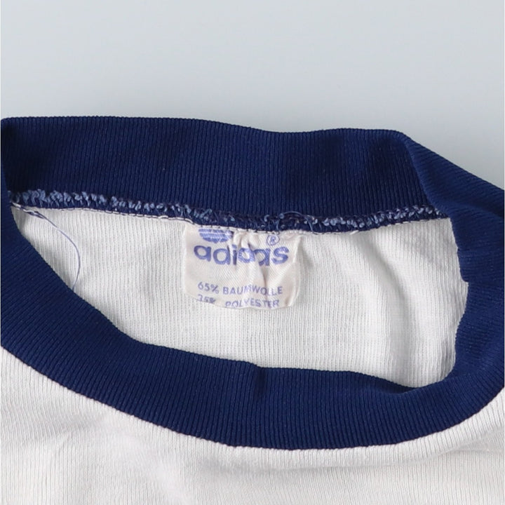 80'S Adidas Trefoil Logo Ringer T-Shirt, Men's Size S (approx.), Vintage polyester white type Vintage Second Hand
