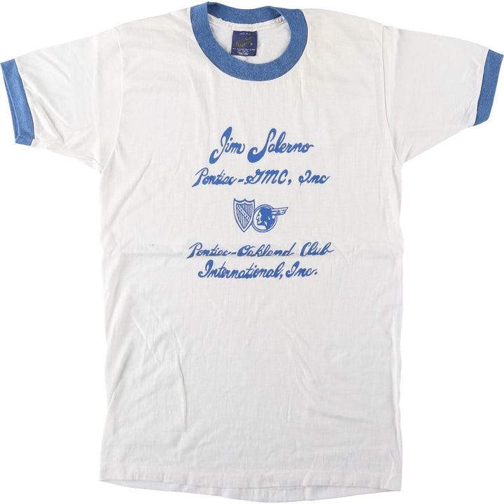 80'S SNEAKERS Ringer T-Shirt, Made in USA, Men's Size L (Equivalent), Vintage polyester white type Vintage Second Hand
