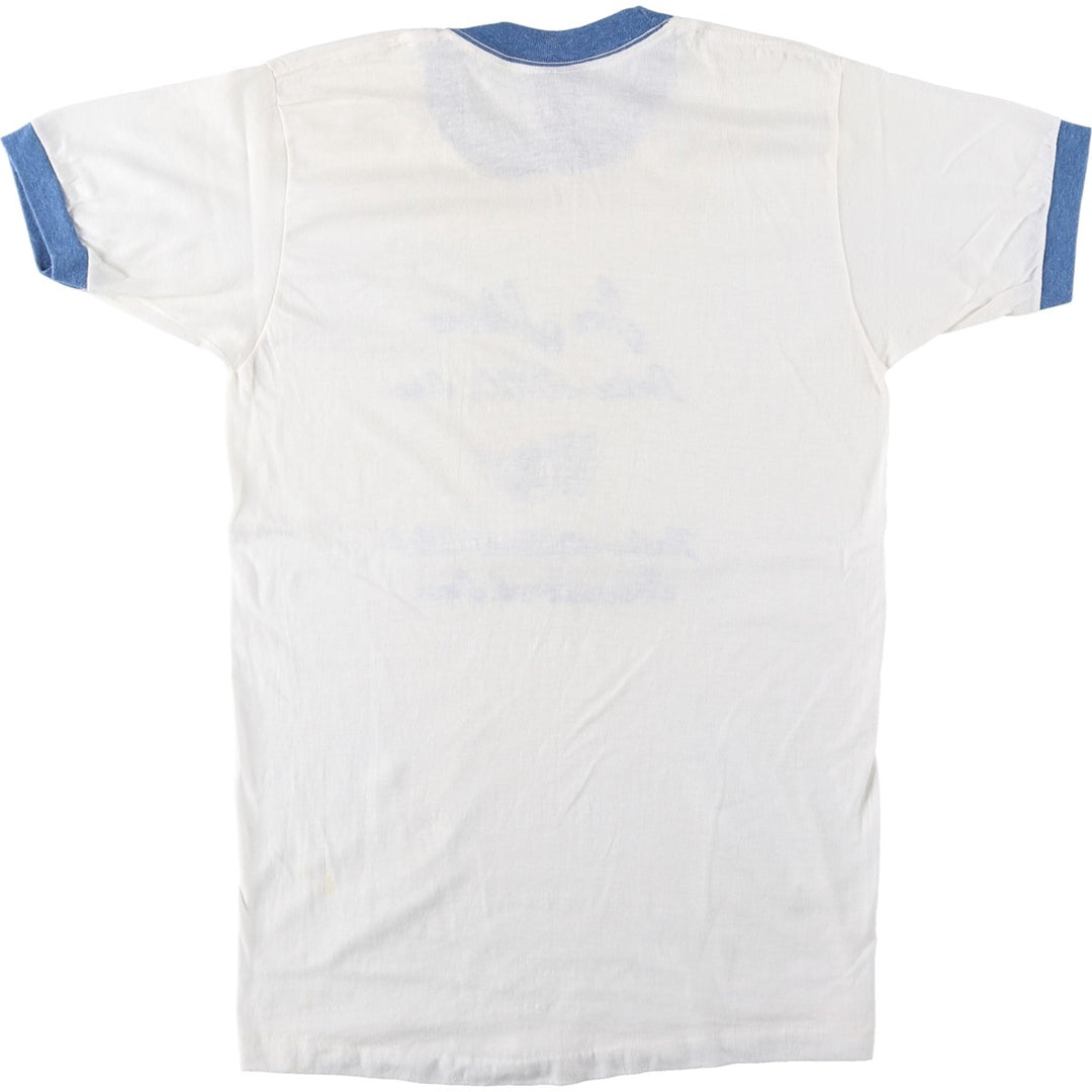 80'S SNEAKERS Ringer T-Shirt, Made in USA, Men's Size L (Equivalent), Vintage polyester white type Vintage Second Hand