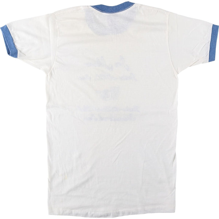 80'S SNEAKERS Ringer T-Shirt, Made in USA, Men's Size L (Equivalent), Vintage polyester white type Vintage Second Hand