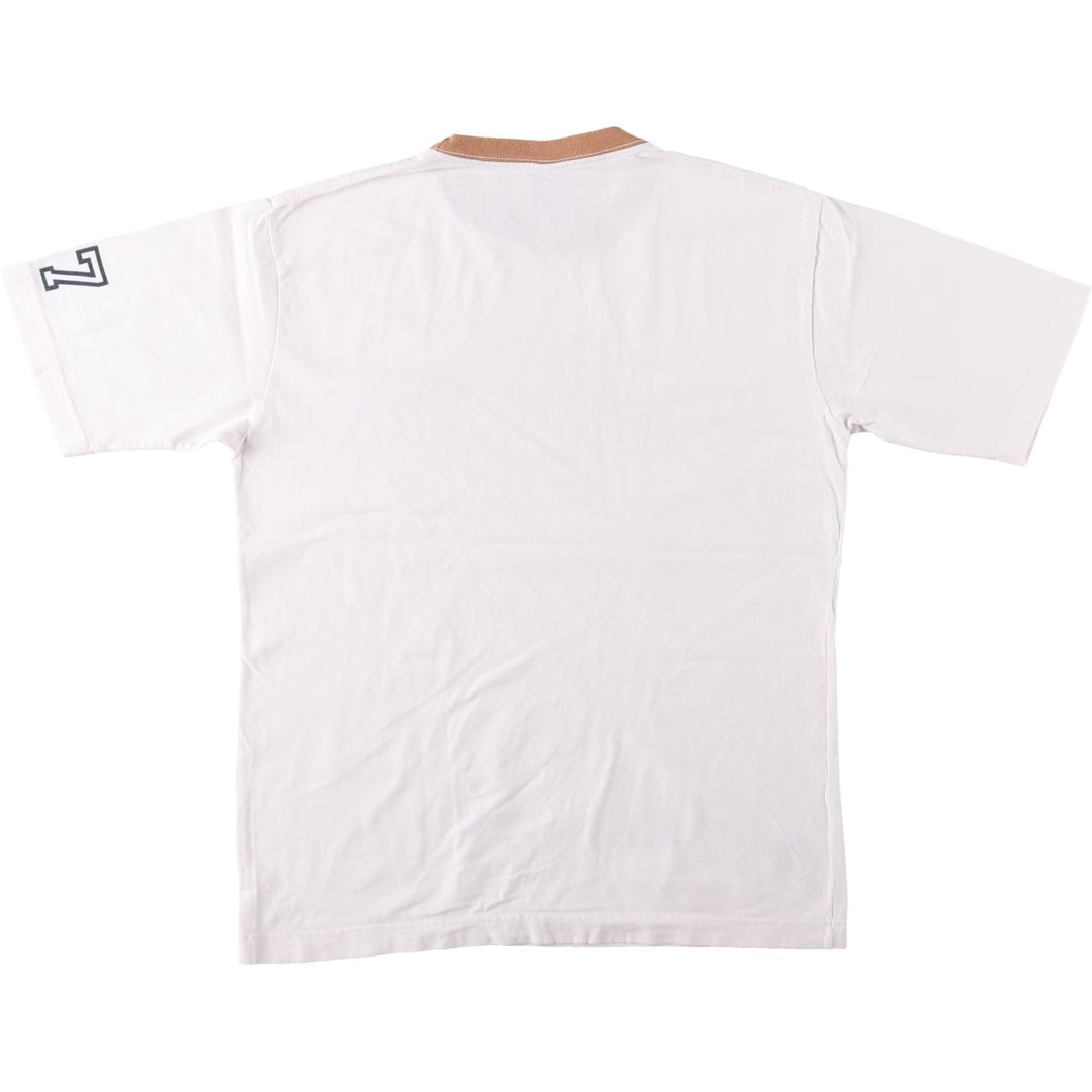 Ralph Lauren POLO by Ralph Lauren Large Logo Ringer T-Shirt, Men's Size M (approx.) cotton white type Vintage Second Hand