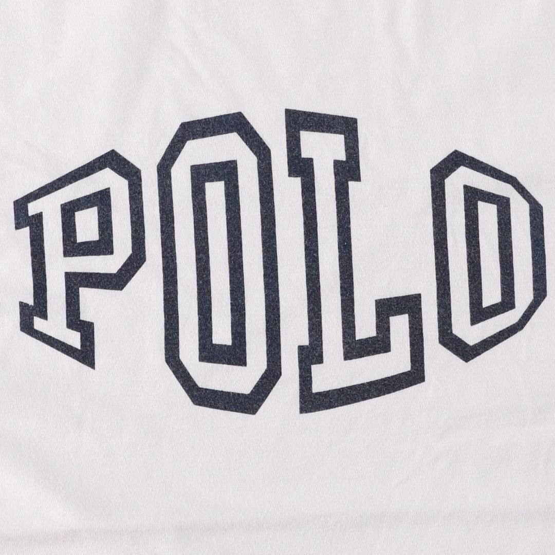 Ralph Lauren POLO by Ralph Lauren Large Logo Ringer T-Shirt, Men's Size M (approx.) cotton white type Vintage Second Hand