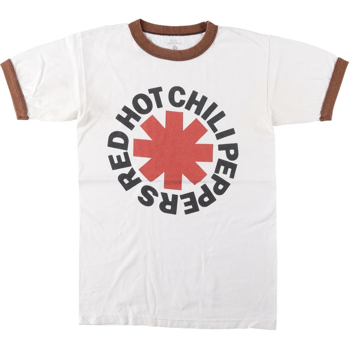 RED HOT CHILI PEPPERS Band Ringer T-Shirt, Men's Size S (approx.) cotton white type Vintage Second Hand
