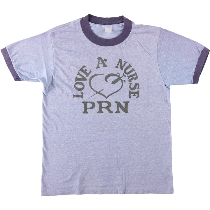 Ringer T-shirt, Men's Size S (approx.), Vintage unclear blue type Vintage Second Hand