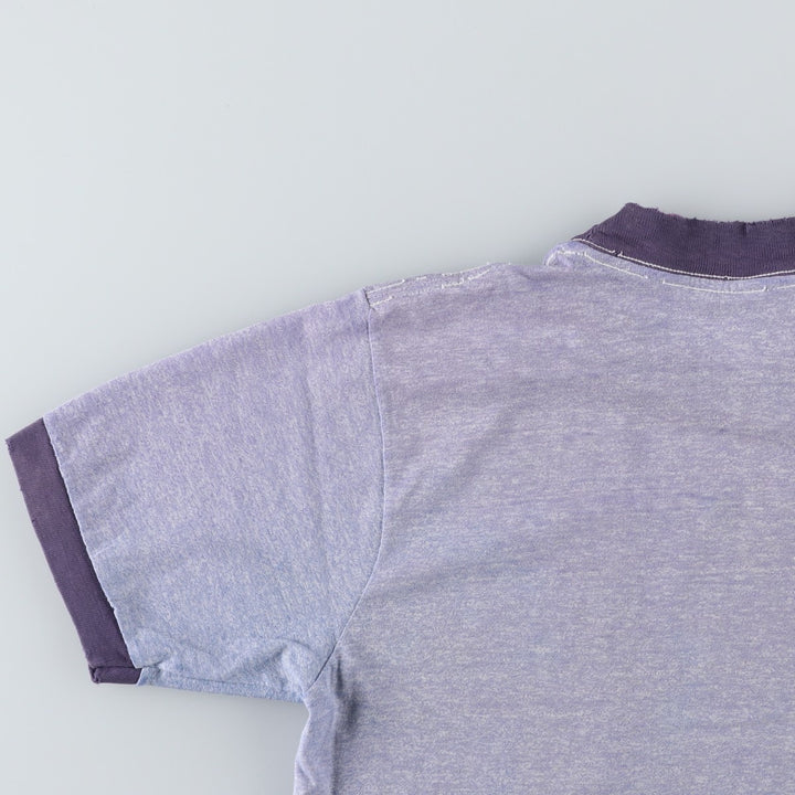Ringer T-shirt, Men's Size S (approx.), Vintage unclear blue type Vintage Second Hand