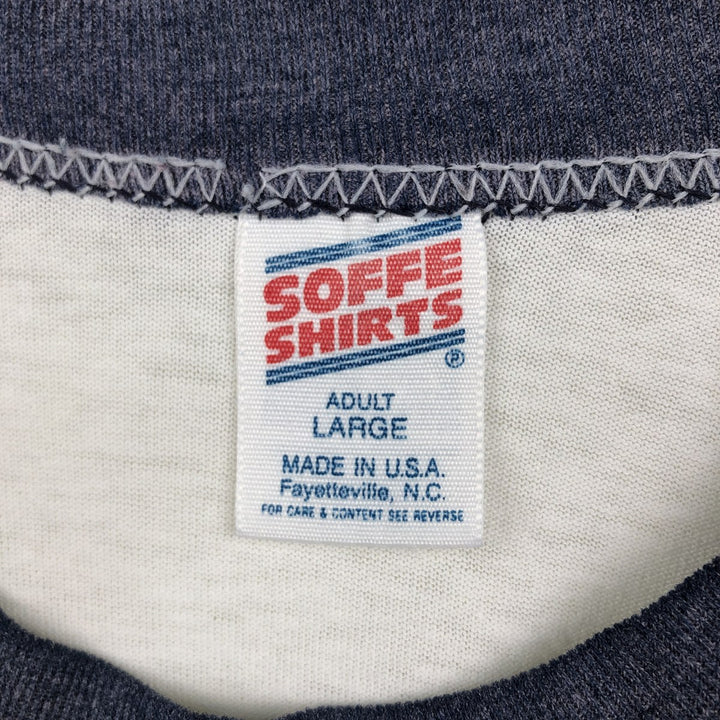 80s-90'S Sofie US Navy Ringer T-shirt, Made in USA, Men's Size L (approx.), Vintage polyester white type Vintage Second Hand