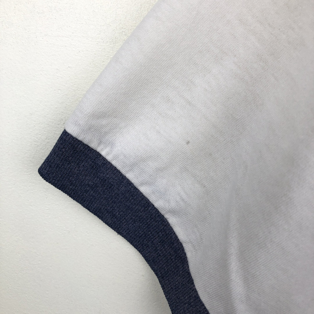 80s-90'S Sofie US Navy Ringer T-shirt, Made in USA, Men's Size L (approx.), Vintage polyester white type Vintage Second Hand