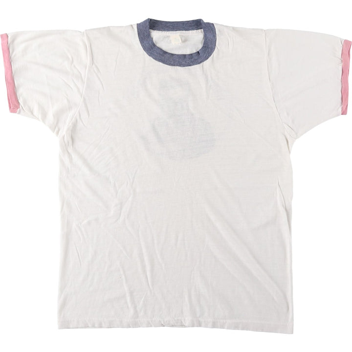 ELVIS COSTELLO Elvis Costello Back Print Band Ringer T-Shirt, Made in USA, Men's Size S (Equivalent), Vintage unclear white type Vintage Second Hand