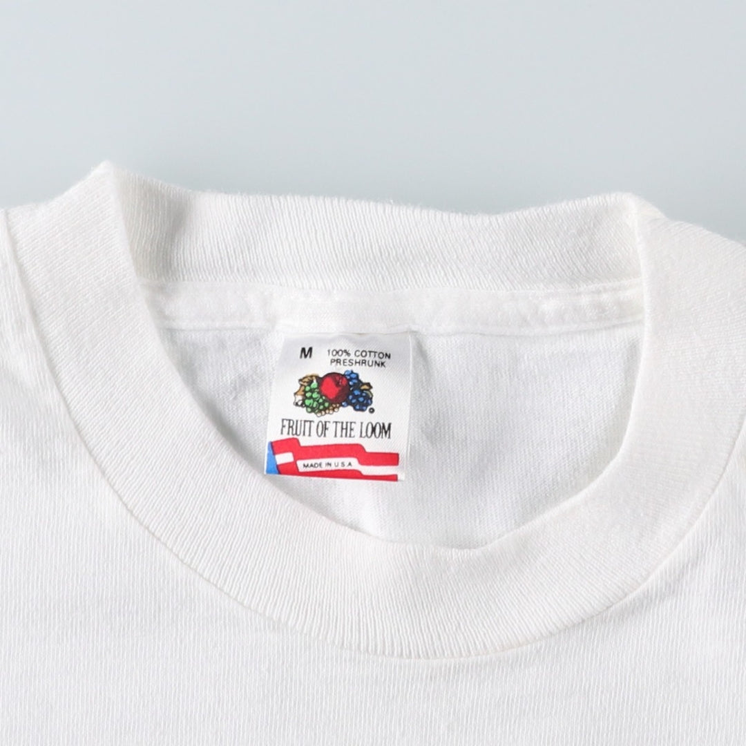 1980'S Fruit of the Loom Crocodile Pattern Animal T-Shirt, Made in USA, Men's Size M (approx.), Vintage cotton white type Vintage Second Hand