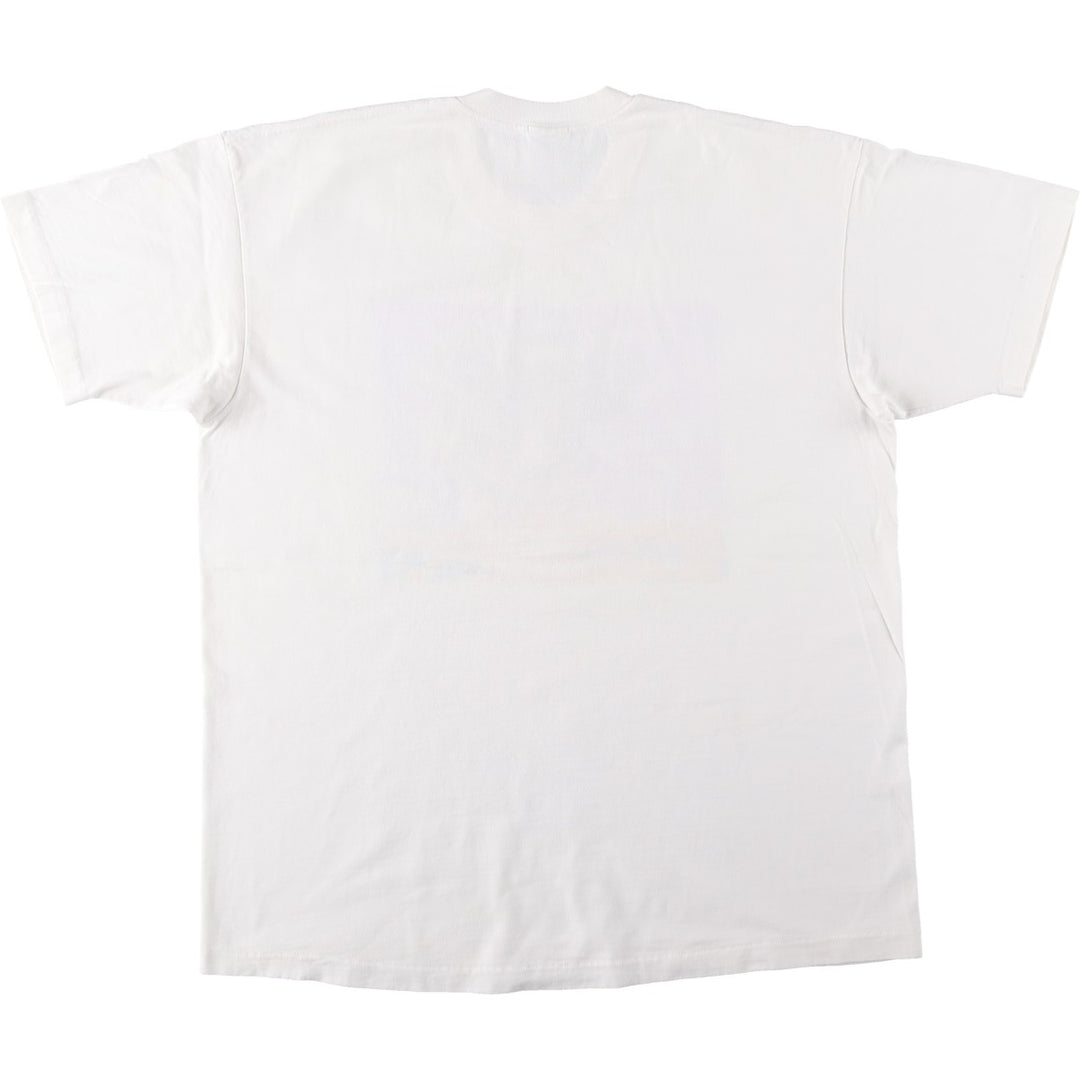 STAFFORD Elephant Pattern Animal T-Shirt, Made in USA, Men's XL (approx.) cotton white type Vintage Second Hand