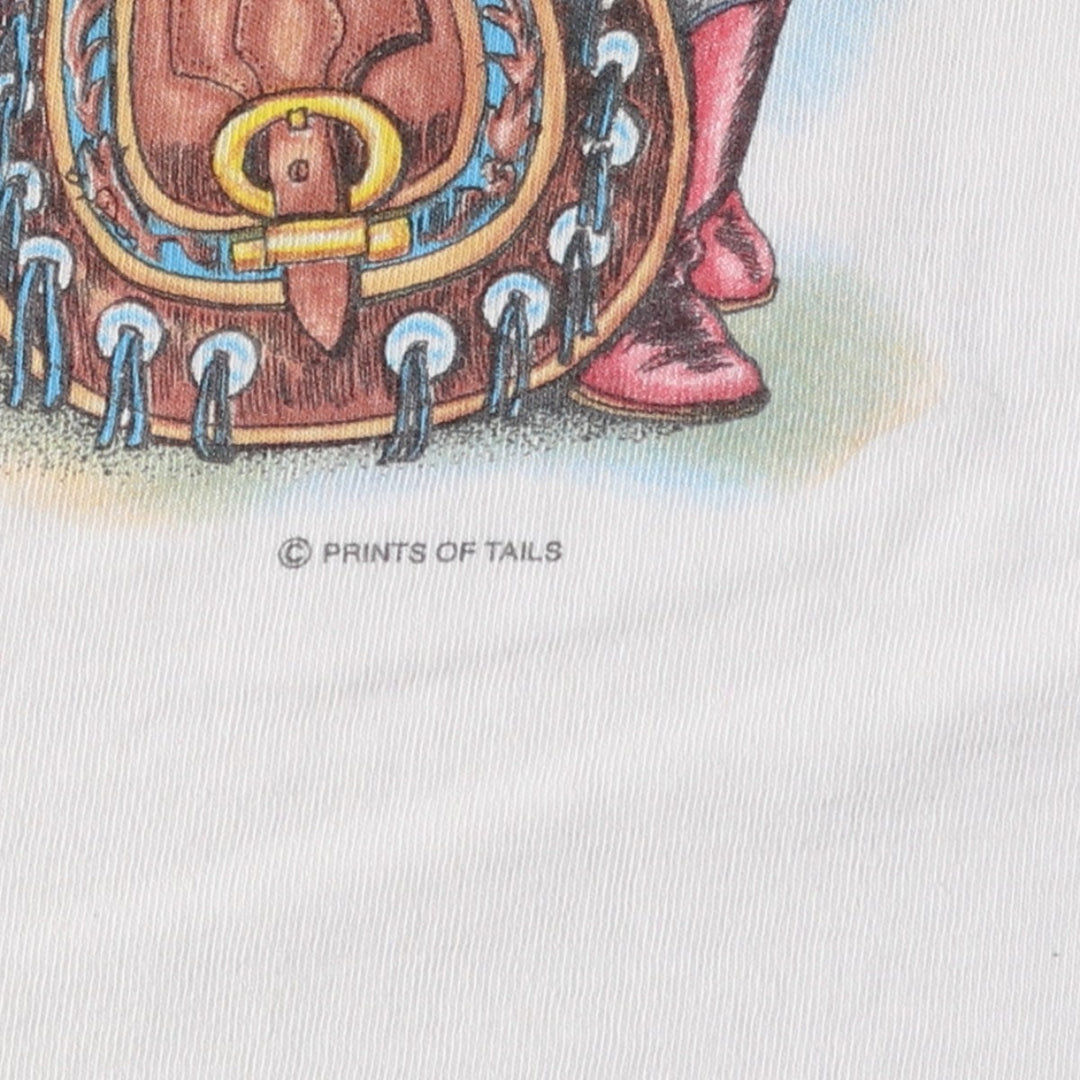 DELTA Cat Pattern Animal T-Shirt, Men's Size M (equivalent) cotton white type Vintage Second Hand