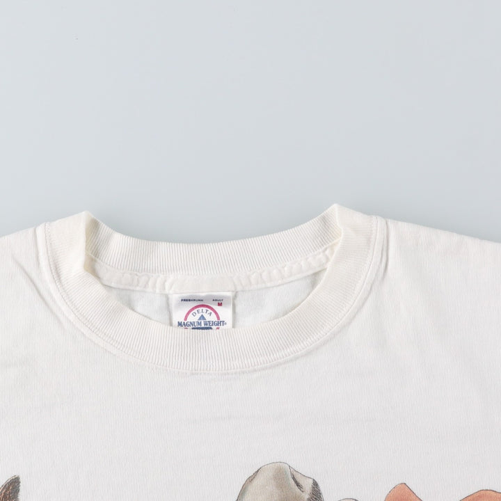 DELTA Cat Pattern Animal T-Shirt, Men's Size M (equivalent) cotton white type Vintage Second Hand