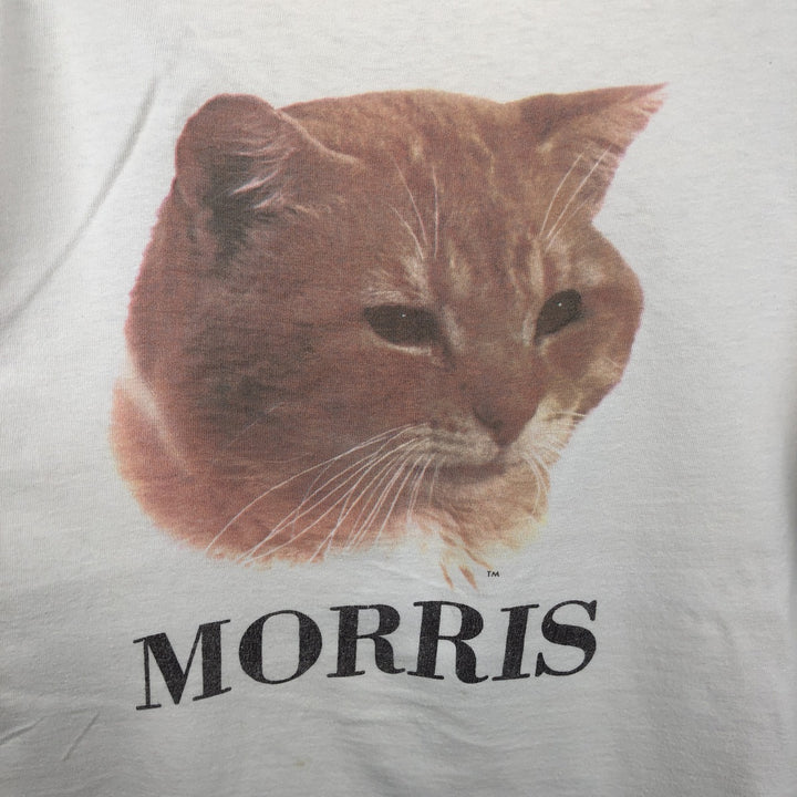 ~90'S MORRIS The Cat Cat Pattern Animal T-Shirt Men's Size S (Equivalent) Vintage unclear unbleached Vintage Second Hand