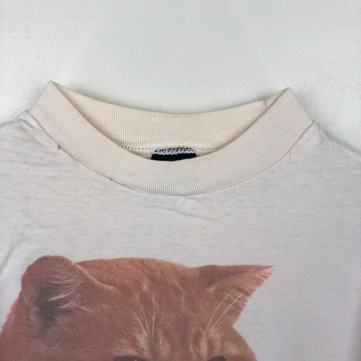 ~90'S MORRIS The Cat Cat Pattern Animal T-Shirt Men's Size S (Equivalent) Vintage unclear unbleached Vintage Second Hand